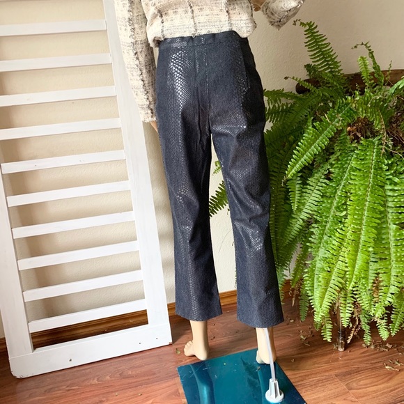 NWOT, Etcetera python scale denim Pants - Picture 2 of 8